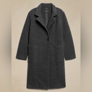 Dark Charcoal Knit Twill Coat | Banana Republic Factory